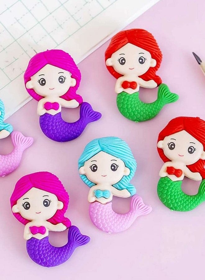 Tera13 TERA 13 Birthday Return Gifts for Kids Eraser for Kids (8 pcs) Mermaid Theme Eraser for Girls, Eraser Set for Kids,Pencil Eraser for Girls, Eraser for School Stationary Items for Girls - Image 1